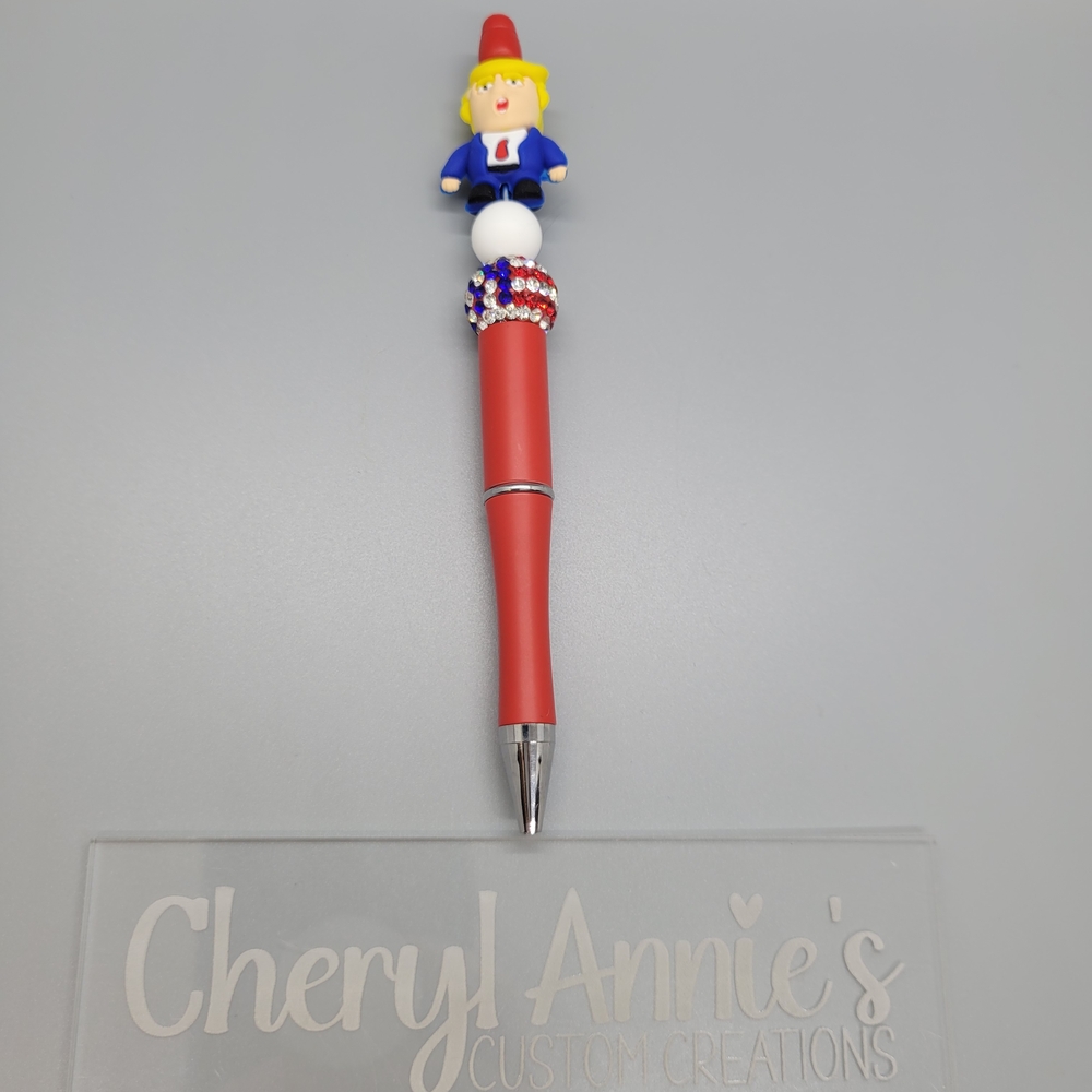 Red Novelty Pen with 3D TRUMP Character